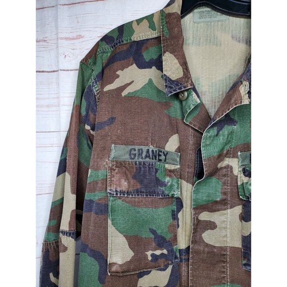Vintage Large Regular Graney U.S. Army Woodland Camouflage Button Up Jacket - Picture 12 of 12